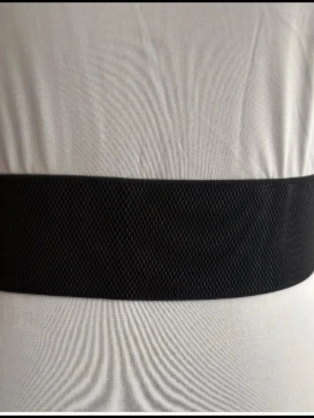 Black Wide Elastic Waist Belt with Gold Double Buckle – Women’s Stretch Belt
